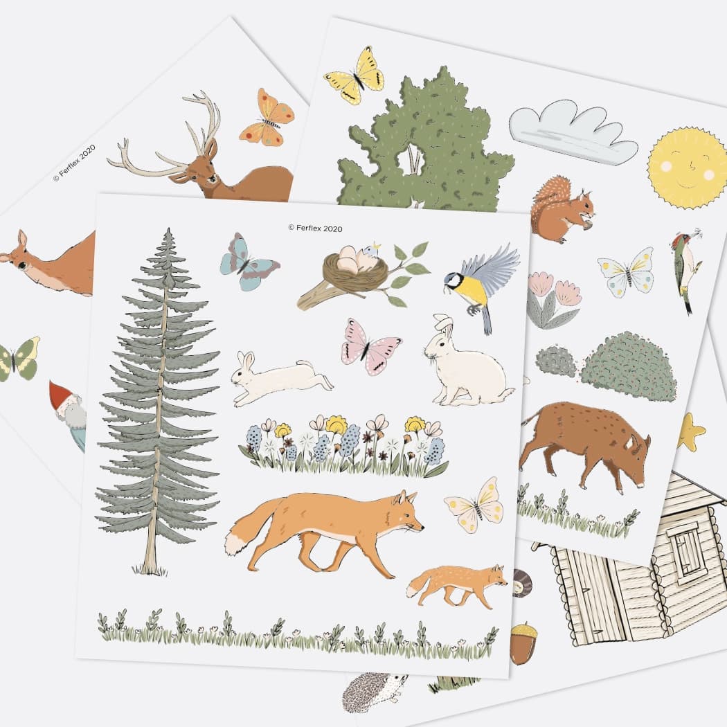 Joc Magnetic cu Animalele Pădurii Ferflex® – Set 57 de Magneți pentru Copii - Imagine principală