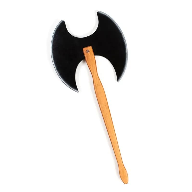 Toporișcă Medievală Dublă din Lemn – Black Double Axe (Kalid Medieval) - Imagine principală