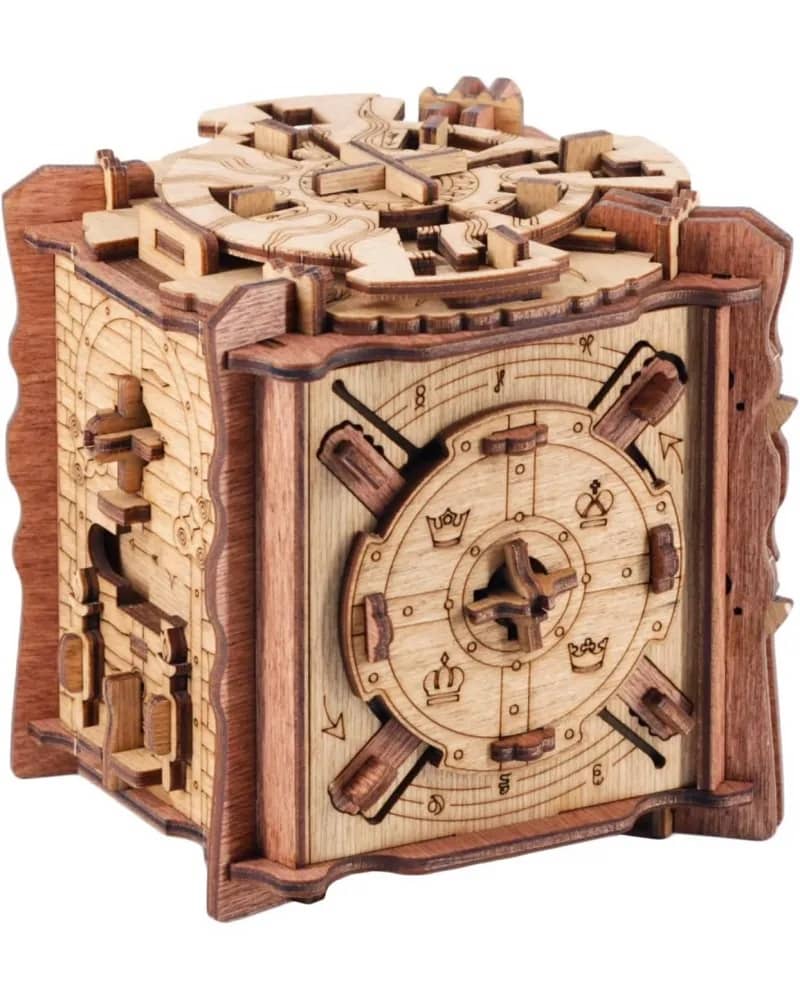 iDventure Cluebox Secretul lui Camelot - Puzzle Mecanic din Lemn, Joc de Logică Tip Escape Room