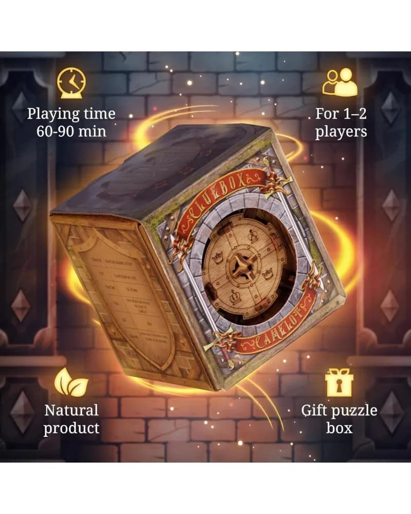 iDventure Cluebox Secretul lui Camelot - Puzzle Mecanic din Lemn, Joc de Logică Tip Escape Room - Imaginea 2