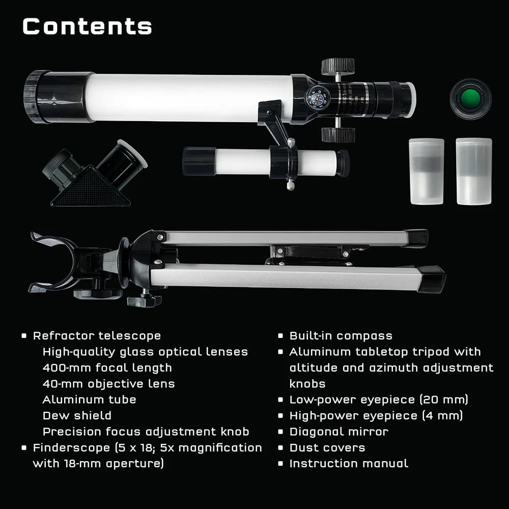 Telescop Astronomic Refractor Thames & Kosmos - Mărire 100x, Trepied Aluminiu & Busolă - Imaginea 5