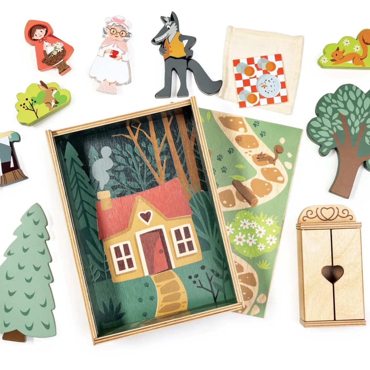 Set de Joc din Lemn Tender Leaf Toys® – Scufița Roșie - Imaginea 3