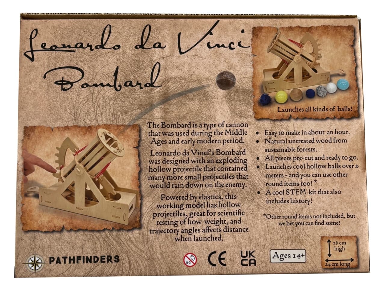 Bombarda lui Leonardo da Vinci - Kit de Construcție din Lemn(Machetă de Artilerie Funcțională) - Imaginea 2