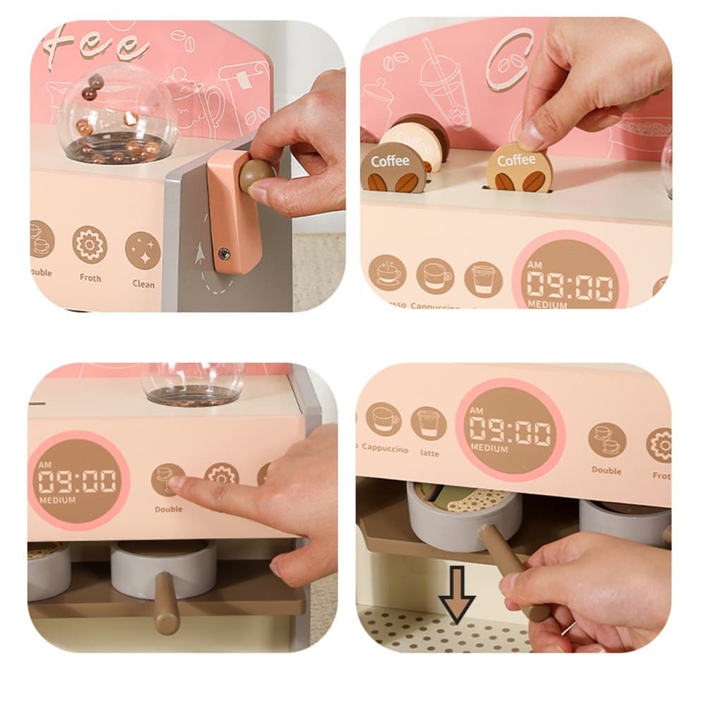 Espressor de Jucarie din Lemn pentru Copii Premium - Imaginea 3