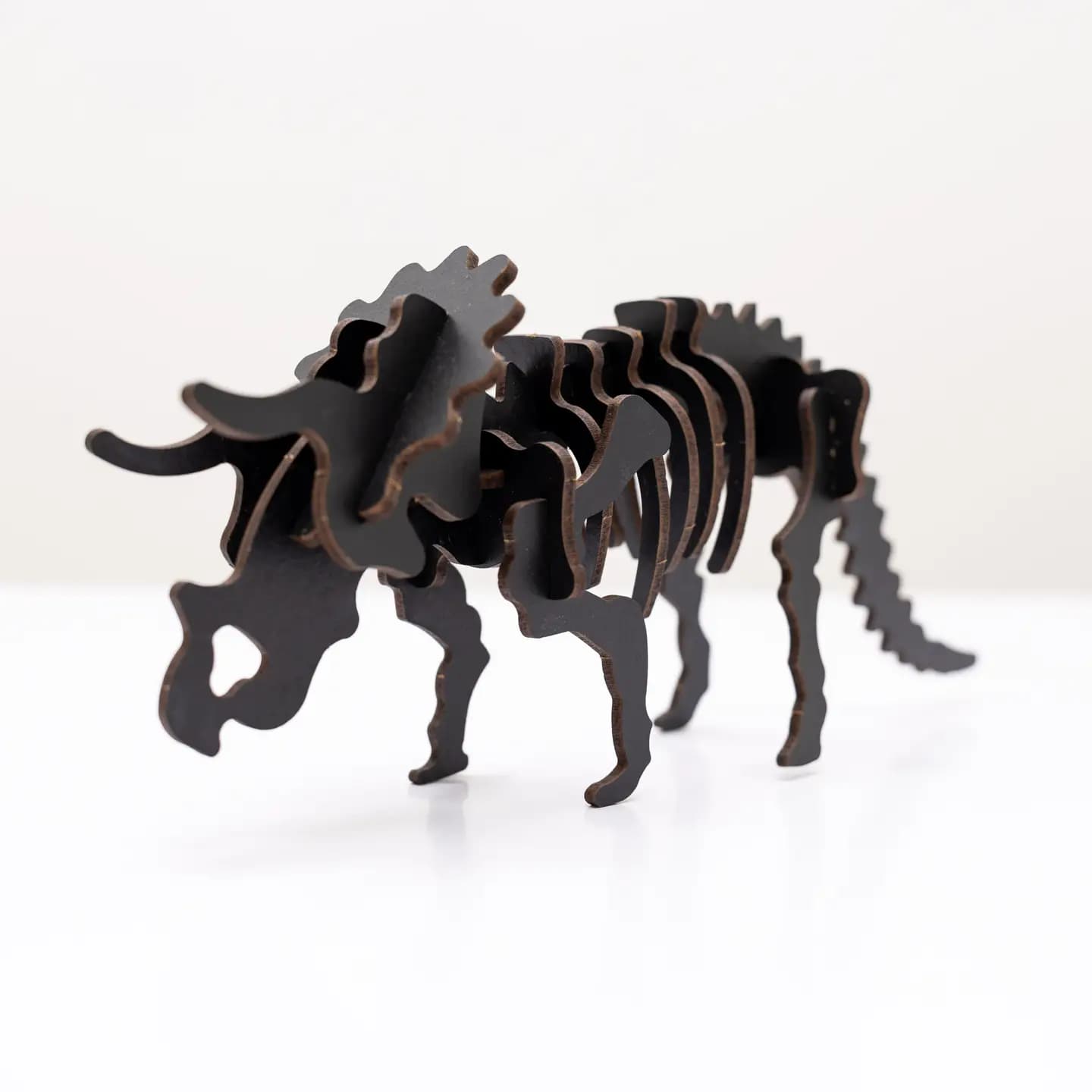 Puzzle Lemn 3D - Skeleton Triceratops - Imaginea 3