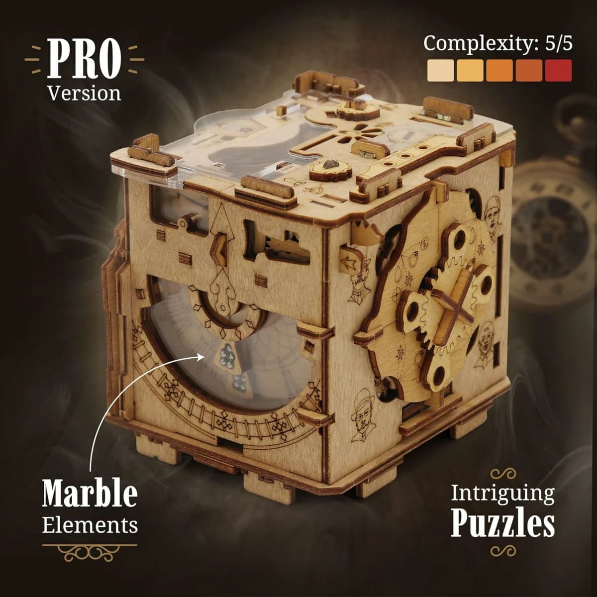 iDventure Cluebox Sherlock's Camera - Puzzle Mecanic din Lemn 3D, Joc de Logică Tip Escape Room - Imaginea 8