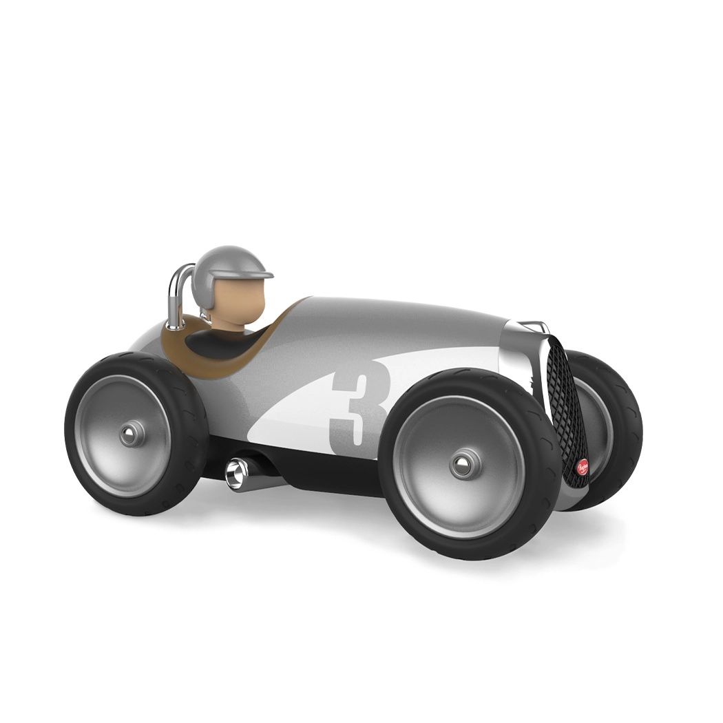 Baghera Racing Car Silver – Mașinuță de Colecție Retro în Stil Vintage