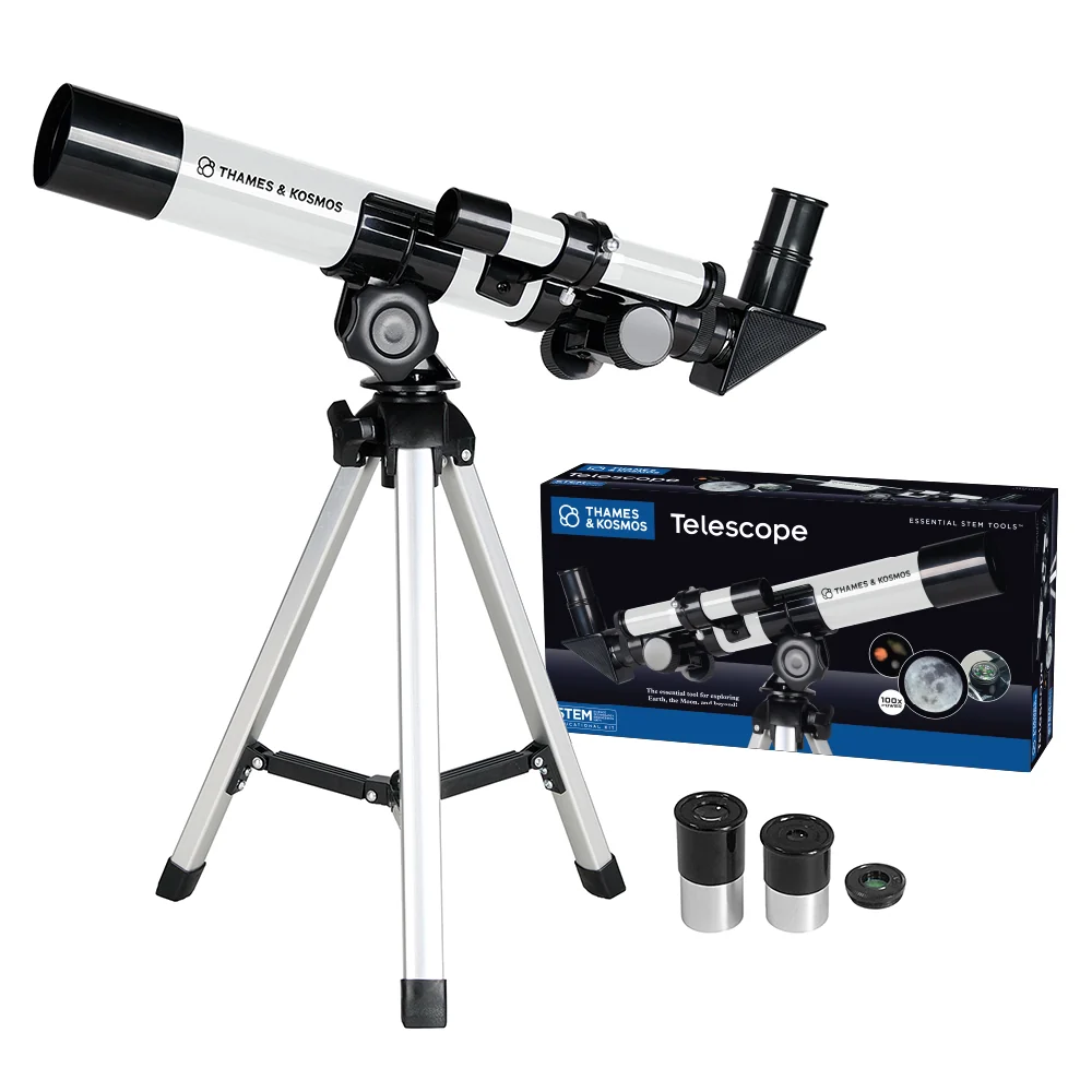 Telescop Astronomic Refractor Thames & Kosmos - Mărire 100x, Trepied Aluminiu & Busolă