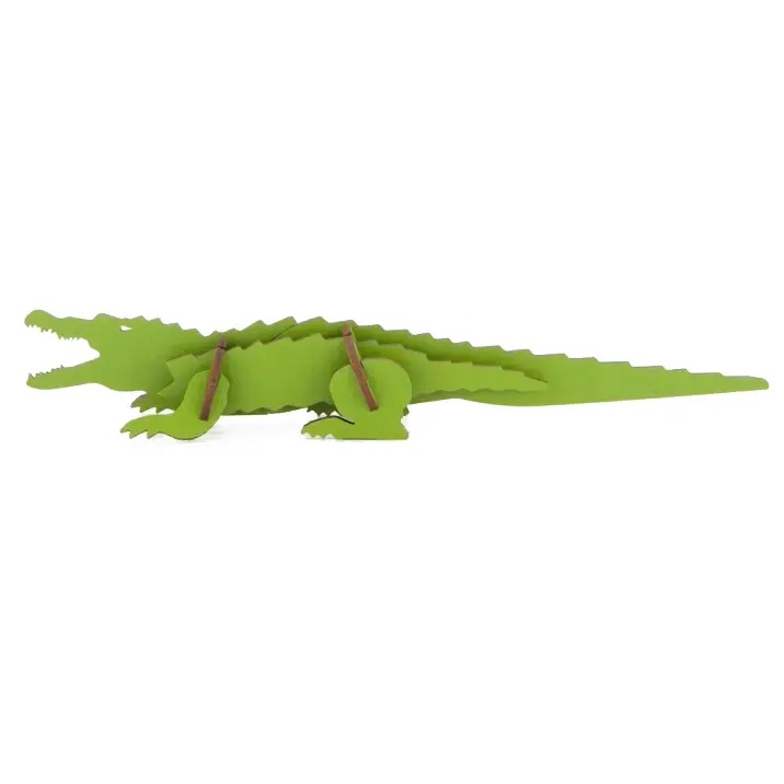 Kit de Construcție Crocodil – Puzzle 3D din Lemn Sustenabil