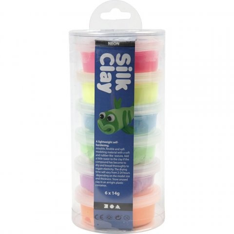 Set plastilina moale Silk Clay 6 culori neon