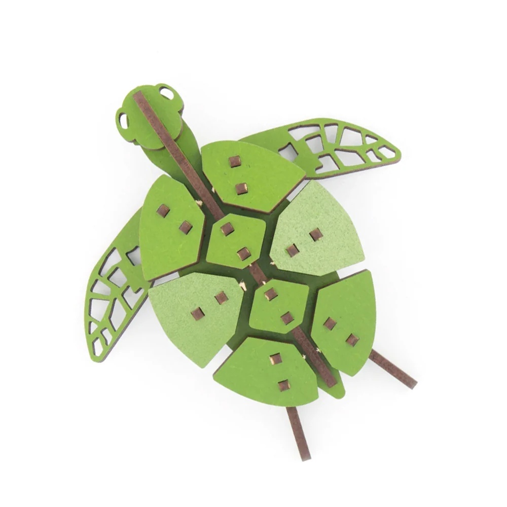 Kit de Construcție Țestoasă Verde (Honu) – Puzzle 3D din Lemn Sustenabil