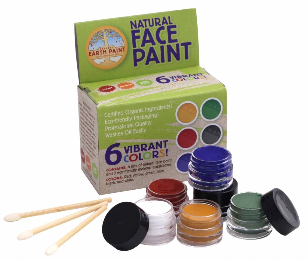 Natural Earth Paint, Set Machiaj Natural pentru Fata și Corp – 6 Culori Vibrante (Organic)