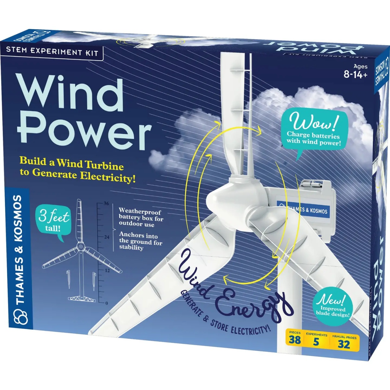 Kit Experimente STEM Thames & Kosmos® – Turbină Eoliană și Generator de Electricitate 91cm