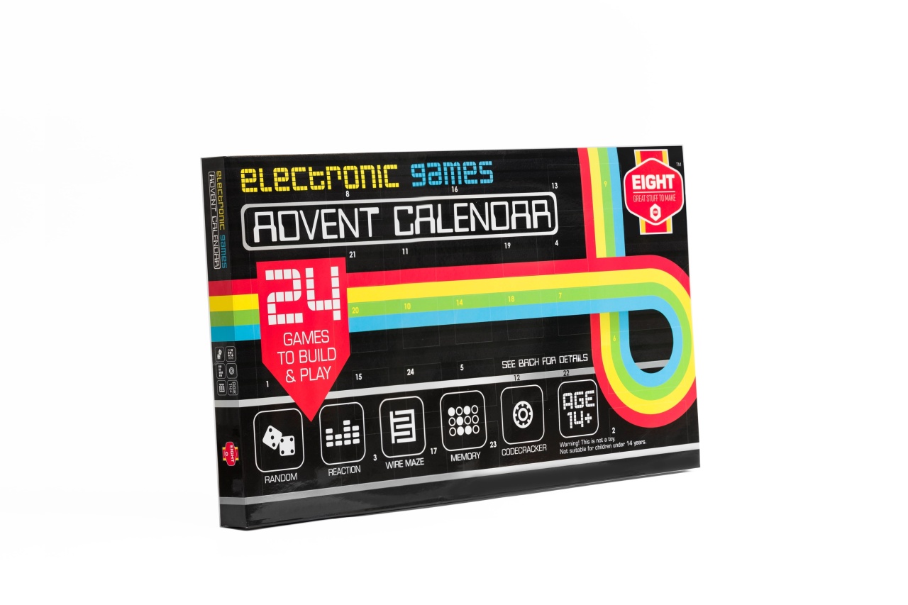 EIGHT Innovation Calendar Advent 24 Jocuri Electronice DIY, Proiect STEM Zilnic (Fără Lipire)